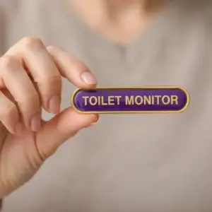 'Toilet Monitor' Pin Badge (+ P&P)